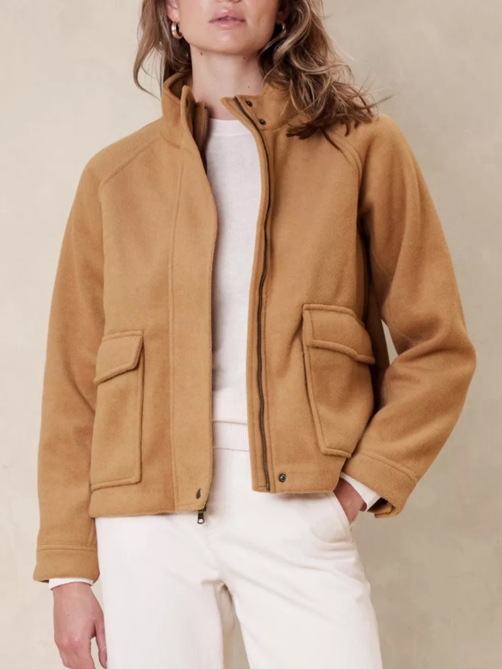 Banana Republic Brushed Short Jacket – Camel | Size S